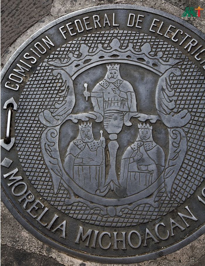 Government Seal Of Three Kings In Morelia Mexico